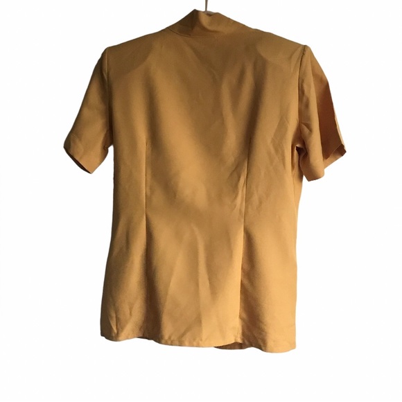 MARC Golden Yellow Short Sleeve Padded Shoulders Button Front Shirt BNWOT - Picture 3 of 5